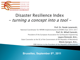 9. Disaster Resiliance Index - Macedonian Chairmanship with the