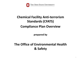 CFATS Compliance Plan - Environmental Health & Safety
