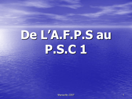 De L`A.F.P.S au P.S.C 1 - croix-blanche