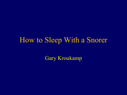 Snoring - Gary Kroukamp