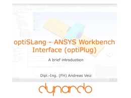 optiSLang - ANSYS Workbench Interface (optiPlug)