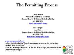 The Permitting Process – Orange County Building Div.