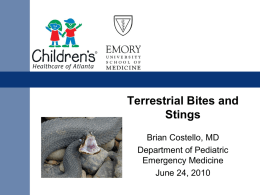 Bites and Stings - Emory University Department of Pediatrics