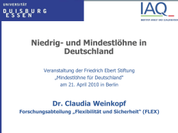 Präsentation von Dr. Claudia Weinkopf - Friedrich-Ebert