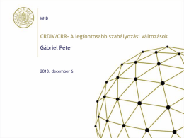 CRDIV/CRR- A legfontosabb szabályozási változások