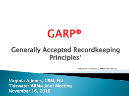 GARP® - Arma International Tidewater Chapter