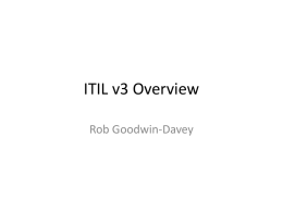 ITIL v3 Overview