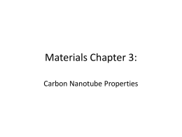 Materials Chapter 3. Carbon Nanotube Properties