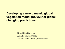 (DGVM) for global changing predictions
