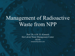 Kamash Waste from Nuclear Power Plants