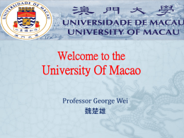 Welcome to the University Of Macao