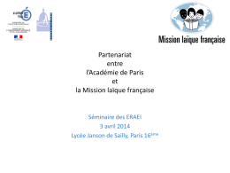 Partenariat Académie de Paris – Mlf - Saragosse 2014