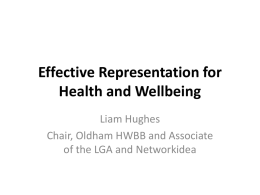 Liam Hughes, Chair, Oldham Health and Wellbeing Board