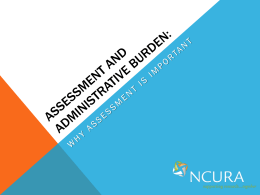 Assessment and administrative burden:
