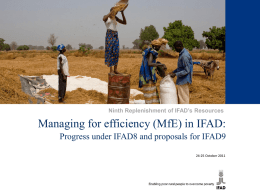 Managing for efficiency under IFAD9