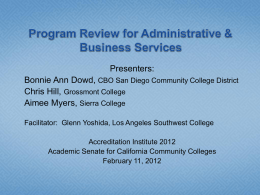 Program Review for Administrative and Business Services