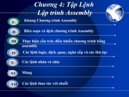 4-. Chapter 4 - Lap trinh assembly