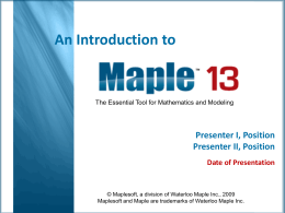 Maple Powerpoint slides