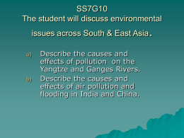 SS7G10 The student will discuss environmental issues across South