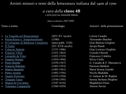 Artisti minori e temi della letteratura italiana dal 1400 al 1700 (a cura