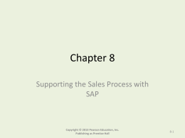 Supporting the Sales Process with SAP