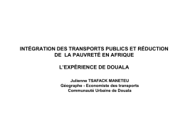 INTÉGRATION DES TRANSPORTS PUBLICS ET