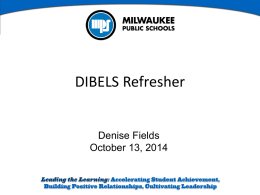 DIBELS Next Refresher Training