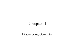 Chapter 1 Discovering Geometry