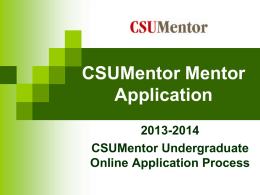 CSU Mentor Online Application