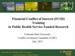 PHS FCOI Training Template - Colorado State University