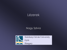 laser - Széchenyi István Egyetem
