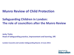 Jacky Tiotto - The Munro Review of Child Protection