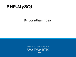 PHP and MySQL course