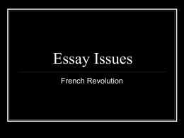 DBQ Issues - French Revolution