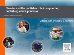 PowerPoint for Elsevier and the Publisher Role in Supporting