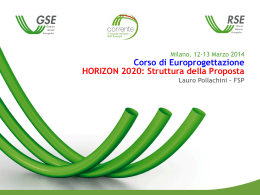 Workshop Europrogettazione Pollachini - HORIZON 2020