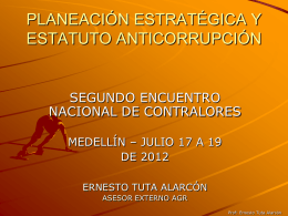 planeaci&oacute;n estrat&eacute;gica y estatuto anticorrupci&oacute;n