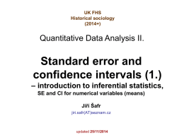 2. Standard error and confidence interval