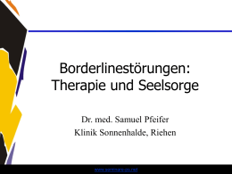 Borderlinestörungen - Therapie und Seelsorge - Seminare