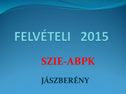 Általános tájékoztató 2015  - SZIE-ABPK