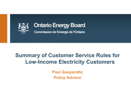 Electricity Customer Service Rules
