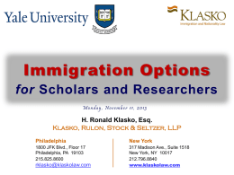 Immigration Options for Scholars and Researchers