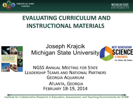 Evaluating Curriculum & Instructional Materials - Joe Krajcik