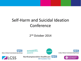 Self-Harm and Suicidal Ideation Conference 2nd