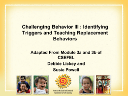 Identifying Triggers and Teaching Replacement Behaviors