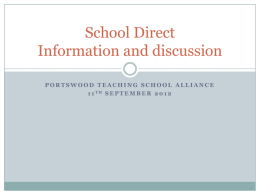 Schools Direct Information and discussion