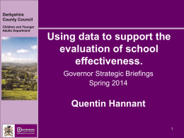 Using data to support the evaluation of school effectiveness