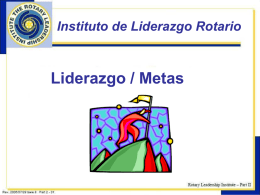 Objetivos de la Sesión - Rotary Leadership Institute