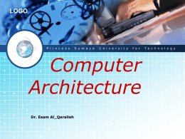 Computer Architecture - Princess Sumaya University for Technology