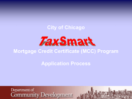 TaxSmart MCC Program Application Process PPT